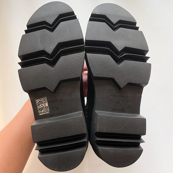 Aquatalia NWOB Women's Holy Snake Print Waterproof Chelsea Ankle Black Boots 6.5 - Picture 8 of 9